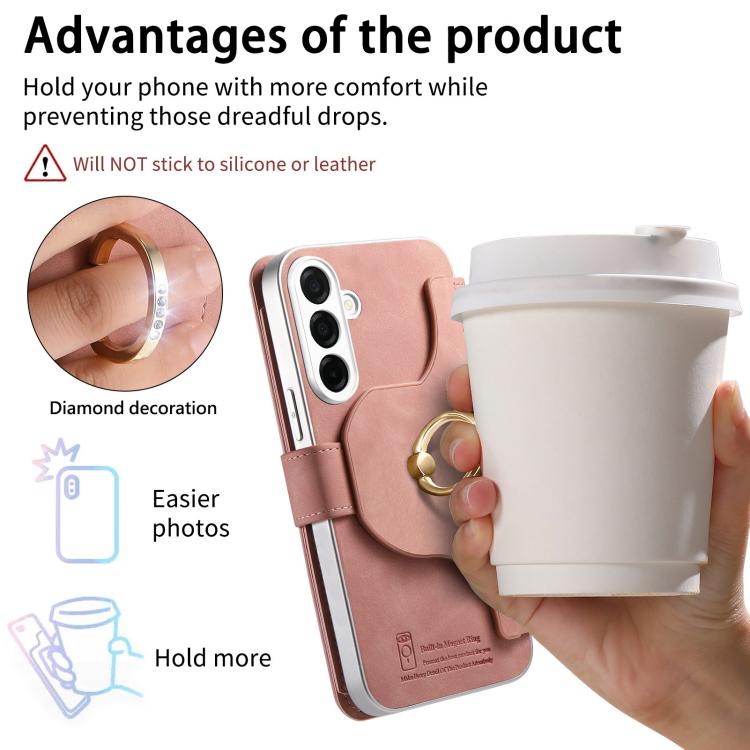 Portafoglio con cerniera, anello con bordo argentato e foro di precisione, blocco RFID, custodia magnetica in pelle vegana per telefono., For Galaxy S26+ 5G, For Galaxy S26 Ultra 5G, For Galaxy S25 Edge 5G