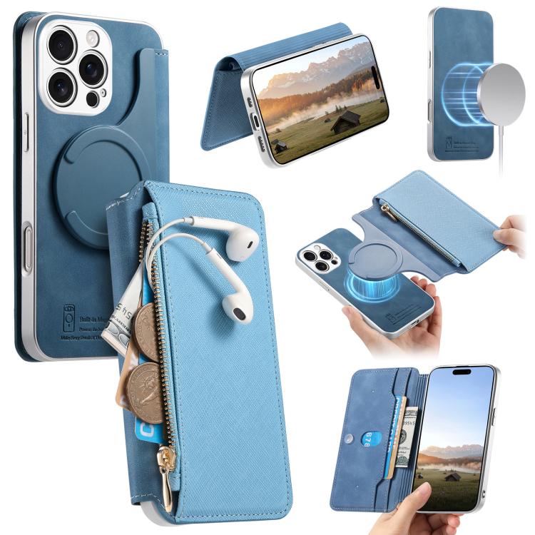 Custodia portafoglio in pelle vegana per iPhone 16 Plus