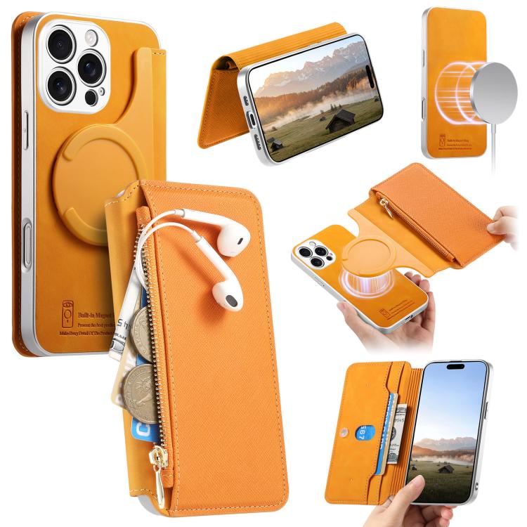 Custodia portafoglio in pelle vegana per iPhone 16 Plus
