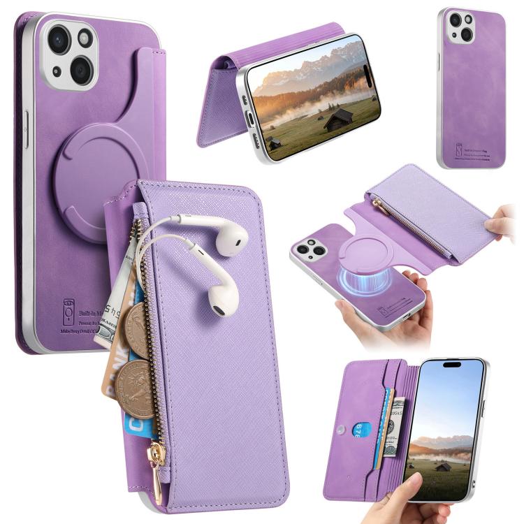 Custodia portafoglio in pelle vegana per iPhone 14