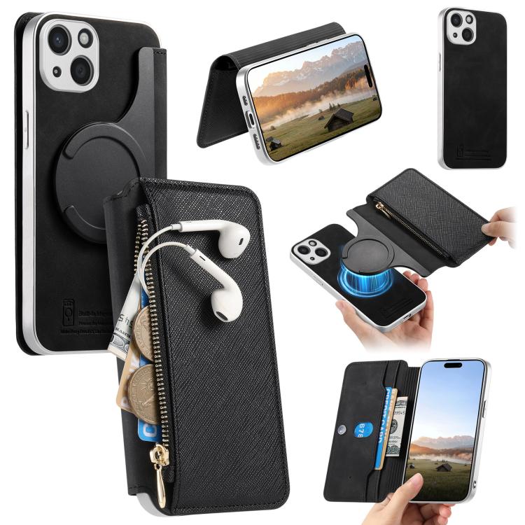 Custodia portafoglio in pelle vegana per iPhone 14