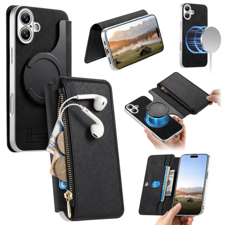 Custodia portafoglio in pelle vegana per iPhone 18 e 17