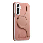 Custodia per telefono CaseNeo con fori di precisione, bordi argentati, chiusura magnetica a portafoglio e pelle vegana a grana incrociata., For Galaxy S26+ 5G, For Galaxy S26 Ultra 5G, For Galaxy S25 Edge 5G