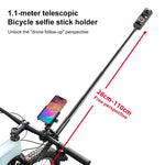 Supporto in alluminio per prolunga manubrio bicicletta con regolazione rapida, Phone Clamp Kit, Handlebar Tube Kit, Tube with Phone Clamp + Stick, Stick Tube Phone Clamp Combo Set