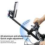 Supporto in alluminio per prolunga manubrio bicicletta con regolazione rapida, Phone Clamp Kit, Handlebar Tube Kit, Tube with Phone Clamp + Stick, Stick Tube Phone Clamp Combo Set