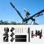 Supporto in alluminio per prolunga manubrio bicicletta con regolazione rapida, Phone Clamp Kit, Handlebar Tube Kit, Tube with Phone Clamp + Stick, Stick Tube Phone Clamp Combo Set