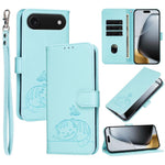 Custodia per telefono in ecopelle con cinturino e stampa a rilievo di gatto e farfalla, con protezione RFID., For iPhone 17, For iPhone Air, For iPhone 16 Pro Max