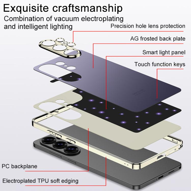 Custodia per telefono intelligente GKK AG galvanizzata con retroilluminazione, For Samsung Galaxy S26 Ultra 5G