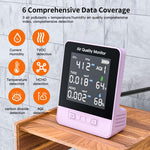 DA10 Monitor intelligente della qualità dell'aria 6 in 1 con schermo LCD da 2,8 pollici