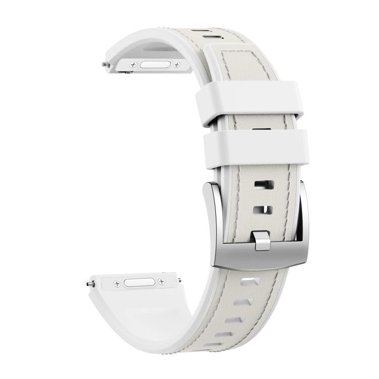 Cinturino per orologio ibrido in silicone e pelle vegana con pulsante a sgancio rapido., For Huawei Watch Ultimate 2