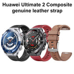 Cinturino per orologio ibrido in silicone e pelle vegana con pulsante a sgancio rapido., For Huawei Watch Ultimate 2