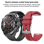 Cinturino per orologio ibrido in silicone e pelle vegana con pulsante a sgancio rapido., For Huawei Watch Ultimate 2