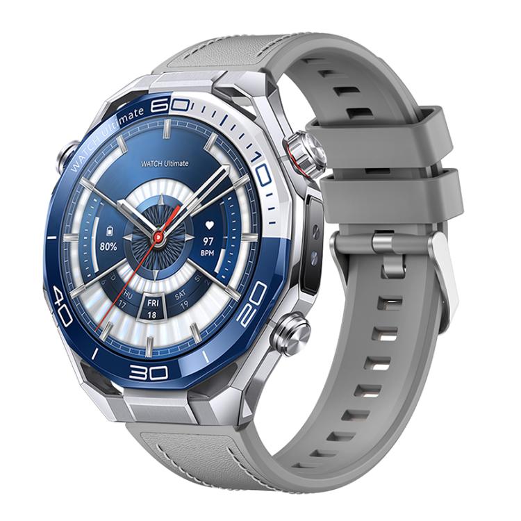Cinturino per orologio in silicone ibrido con rivestimento in ecopelle, stile a molla., For Huawei Watch Ultimate 2