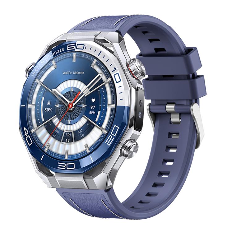 Cinturino per orologio in silicone ibrido con rivestimento in ecopelle, stile a molla., For Huawei Watch Ultimate 2