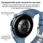 Edizione anniversario, cinturino per orologio in pelle e silicone con inserti auricolari in molla., For Huawei Watch Ultimate 2