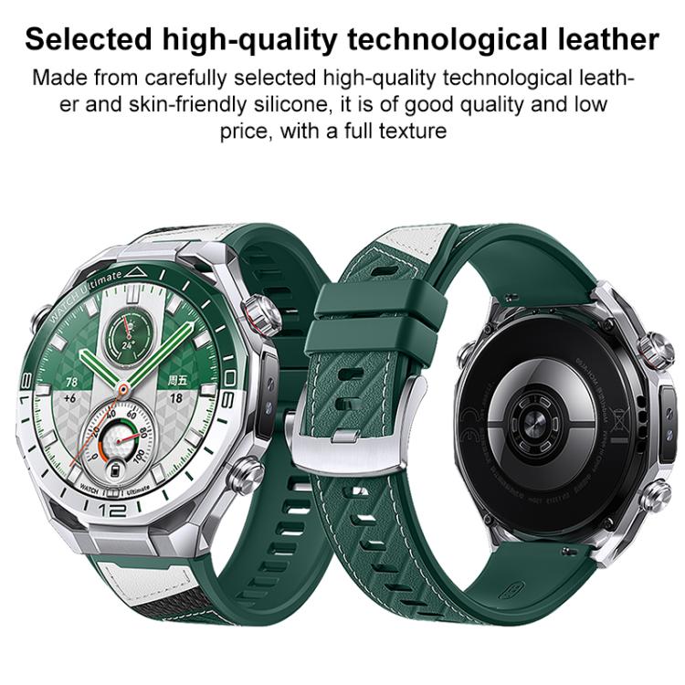 Cinturino per orologio in silicone effetto pelle microfibra stile Spring Ear, For Huawei Watch Ultimate 2