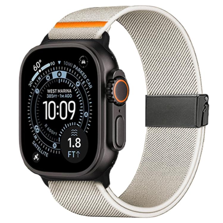Cinturino per orologio in nylon elasticizzato grigio titanio con fibbia Fly Horse e motivo a mosca., For Apple Watch 46mm / 49mm / 45mm / 44mm, For Apple Watch 42mm / 41mm / 40mm / 38mm