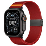 Cinturino per orologio in nylon elasticizzato grigio titanio con fibbia Fly Horse e motivo a mosca., For Apple Watch 46mm / 49mm / 45mm / 44mm, For Apple Watch 42mm / 41mm / 40mm / 38mm