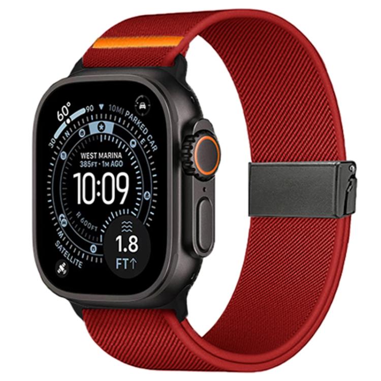 Cinturino per orologio in nylon elasticizzato grigio titanio con fibbia Fly Horse e motivo a mosca., For Apple Watch 46mm / 49mm / 45mm / 44mm, For Apple Watch 42mm / 41mm / 40mm / 38mm