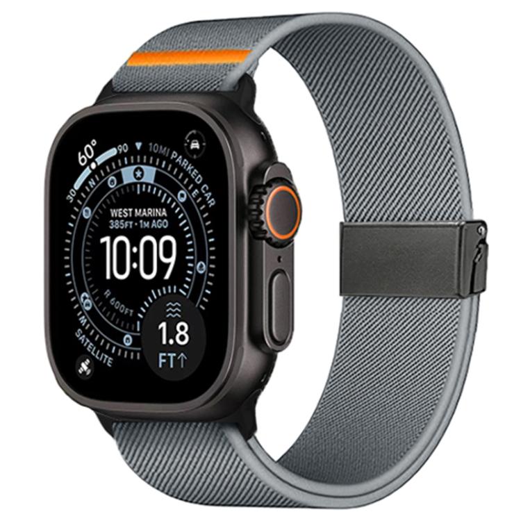 Cinturino per orologio in nylon elasticizzato grigio titanio con fibbia Fly Horse e motivo a mosca., For Apple Watch 46mm / 49mm / 45mm / 44mm, For Apple Watch 42mm / 41mm / 40mm / 38mm
