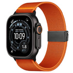 Cinturino per orologio in nylon elasticizzato grigio titanio con fibbia Fly Horse e motivo a mosca., For Apple Watch 46mm / 49mm / 45mm / 44mm, For Apple Watch 42mm / 41mm / 40mm / 38mm