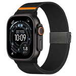 Cinturino per orologio in nylon elasticizzato grigio titanio con fibbia Fly Horse e motivo a mosca., For Apple Watch 46mm / 49mm / 45mm / 44mm, For Apple Watch 42mm / 41mm / 40mm / 38mm
