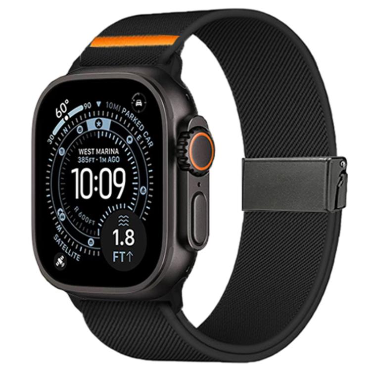 Cinturino per orologio in nylon elasticizzato grigio titanio con fibbia Fly Horse e motivo a mosca., For Apple Watch 46mm / 49mm / 45mm / 44mm, For Apple Watch 42mm / 41mm / 40mm / 38mm
