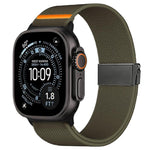 Cinturino per orologio in nylon elasticizzato grigio titanio con fibbia Fly Horse e motivo a mosca., For Apple Watch 46mm / 49mm / 45mm / 44mm, For Apple Watch 42mm / 41mm / 40mm / 38mm