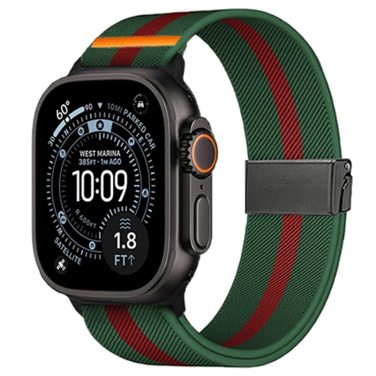 Cinturino per orologio in nylon elasticizzato grigio titanio con fibbia Fly Horse e motivo a mosca., For Apple Watch 46mm / 49mm / 45mm / 44mm, For Apple Watch 42mm / 41mm / 40mm / 38mm