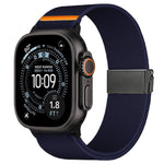Cinturino per orologio in nylon elasticizzato grigio titanio con fibbia Fly Horse e motivo a mosca., For Apple Watch 46mm / 49mm / 45mm / 44mm, For Apple Watch 42mm / 41mm / 40mm / 38mm