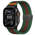 Cinturino per orologio in nylon elasticizzato grigio titanio con fibbia Fly Horse e motivo a mosca., For Apple Watch 46mm / 49mm / 45mm / 44mm, For Apple Watch 42mm / 41mm / 40mm / 38mm