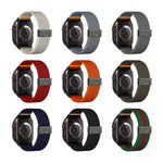 Cinturino per orologio in nylon elasticizzato grigio titanio con fibbia Fly Horse e motivo a mosca., For Apple Watch 46mm / 49mm / 45mm / 44mm, For Apple Watch 42mm / 41mm / 40mm / 38mm