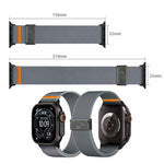 Cinturino per orologio in nylon elasticizzato grigio titanio con fibbia Fly Horse e motivo a mosca., For Apple Watch 46mm / 49mm / 45mm / 44mm, For Apple Watch 42mm / 41mm / 40mm / 38mm