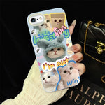 Custodia per telefono ibrida in PC e TPU con glitter e motivo gatti IMD, For iPhone 8 Plus / 7 Plus, For iPhone 6 Plus / 6s Plus, For iPhone 6 / 6s