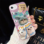Custodia per telefono ibrida in PC e TPU con glitter e motivo gatti IMD, For iPhone 8 Plus / 7 Plus, For iPhone 6 Plus / 6s Plus, For iPhone 6 / 6s