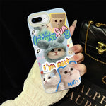 Custodia per telefono ibrida in PC e TPU con glitter e motivo gatti IMD, For iPhone 8 Plus / 7 Plus, For iPhone 6 Plus / 6s Plus, For iPhone 6 / 6s