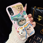 Custodia per telefono ibrida in PC e TPU con glitter e motivo gatti IMD, For iPhone 11 Pro Max, For iPhone 11, For iPhone 11 Pro, For iPhone XS / X, For iPhone XR, For iPhone XS Max