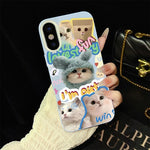 Custodia per telefono ibrida in PC e TPU con glitter e motivo gatti IMD, For iPhone 11 Pro Max, For iPhone 11, For iPhone 11 Pro, For iPhone XS / X, For iPhone XR, For iPhone XS Max