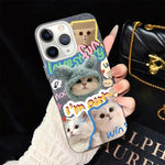 Custodia per telefono ibrida in PC e TPU con glitter e motivo gatti IMD, For iPhone 11 Pro Max, For iPhone 11, For iPhone 11 Pro, For iPhone XS / X, For iPhone XR, For iPhone XS Max