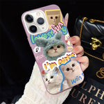 Custodia per telefono ibrida in PC e TPU con glitter e motivo gatti IMD, For iPhone 11 Pro Max, For iPhone 11, For iPhone 11 Pro, For iPhone XS / X, For iPhone XR, For iPhone XS Max