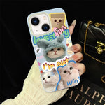 Custodia per telefono ibrida in PC e TPU con glitter e motivo gatti IMD, For iPhone 15, For iPhone 14 Plus, For iPhone 14, For iPhone 14 Pro, For iPhone 14 Pro Max, For iPhone SE 2022 / SE 2020
