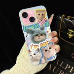 Custodia per telefono ibrida in PC e TPU con glitter e motivo gatti IMD, For iPhone 15, For iPhone 14 Plus, For iPhone 14, For iPhone 14 Pro, For iPhone 14 Pro Max, For iPhone SE 2022 / SE 2020