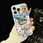 Custodia per telefono ibrida in PC e TPU con glitter e motivo gatti IMD, For iPhone 16 Pro, For iPhone 16 Plus, For iPhone 16, For iPhone 15 Pro Max, For iPhone 15 Pro, For iPhone 15 Plus