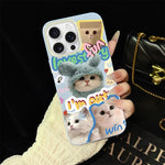 Custodia per telefono ibrida in PC e TPU con glitter e motivo gatti IMD, For iPhone 16 Pro, For iPhone 16 Plus, For iPhone 16, For iPhone 15 Pro Max, For iPhone 15 Pro, For iPhone 15 Plus