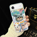 Custodia per telefono ibrida in PC e TPU con glitter e motivo gatti IMD, For iPhone 17e / 16e, For iPhone 17 Pro Max, For iPhone 17 Pro, For iPhone 17, For iPhone Air, For iPhone 16 Pro Max