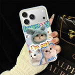 Custodia per telefono ibrida in PC e TPU con glitter e motivo gatti IMD, For iPhone 17e / 16e, For iPhone 17 Pro Max, For iPhone 17 Pro, For iPhone 17, For iPhone Air, For iPhone 16 Pro Max