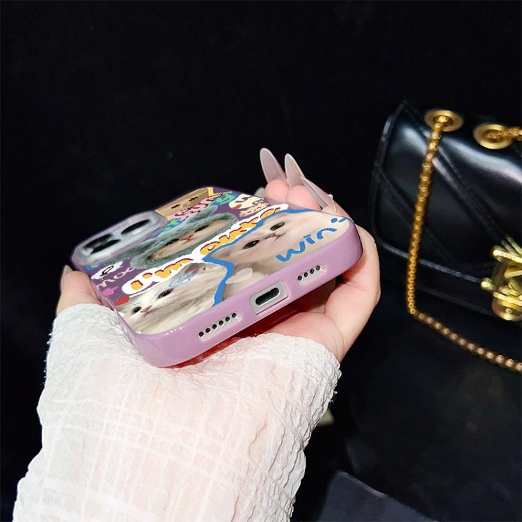 Custodia per telefono ibrida in PC e TPU con glitter e motivo gatti IMD, For iPhone 13 Pro Max, For iPhone 13 Pro, For iPhone 13, For iPhone 12, For iPhone 12 Pro Max, For iPhone 12 Pro