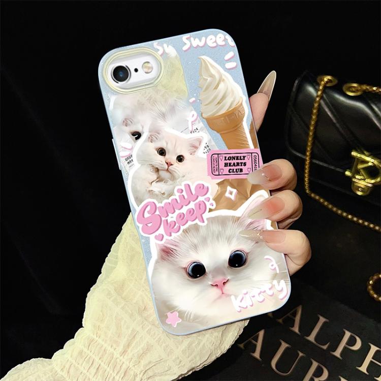 Custodia per telefono ibrida in PC e TPU con motivo gatti gelato IMD glitterata, For iPhone 8 Plus / 7 Plus, For iPhone 6 Plus / 6s Plus, For iPhone 6 / 6s