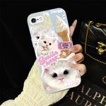 Custodia per telefono ibrida in PC e TPU con motivo gatti gelato IMD glitterata, For iPhone 8 Plus / 7 Plus, For iPhone 6 Plus / 6s Plus, For iPhone 6 / 6s