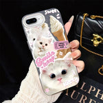 Custodia per telefono ibrida in PC e TPU con motivo gatti gelato IMD glitterata, For iPhone 8 Plus / 7 Plus, For iPhone 6 Plus / 6s Plus, For iPhone 6 / 6s
